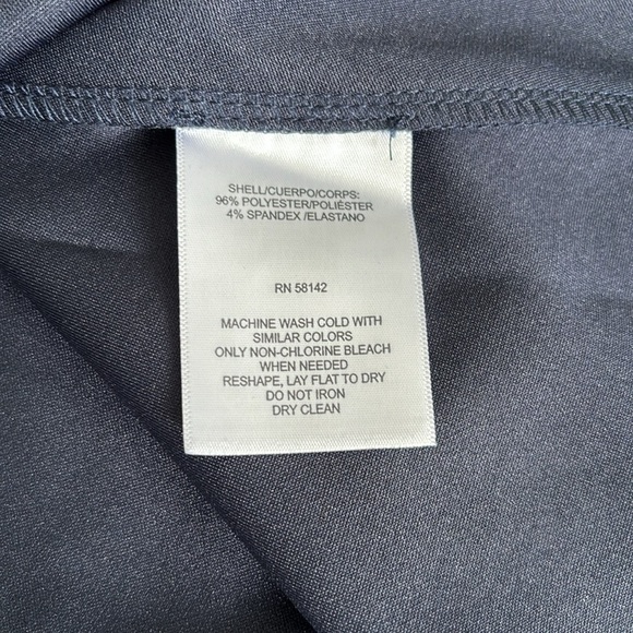 LONDON TIME Navy Blue Asymmetrical Detail Dress Size 16 - Picture 7 of 10